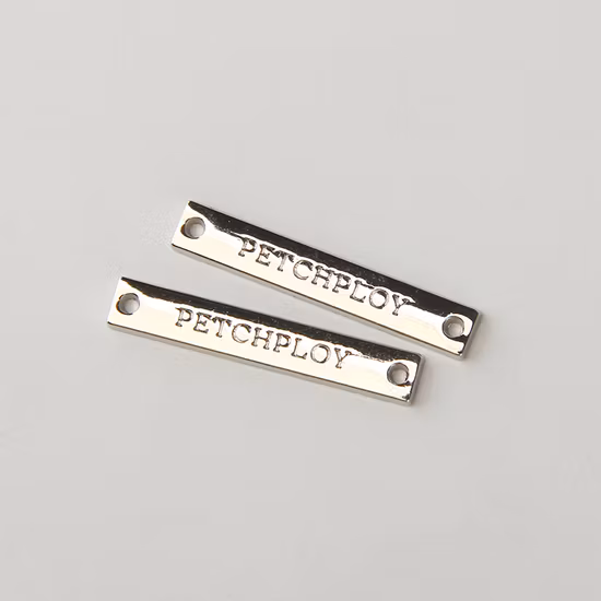 Mini Rectangle Customized Metal Label Logo Labels for Clothing Apparel Pants