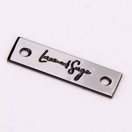 Mini Rectangle Customized Metal Label Logo Labels for Clothing Apparel Pants