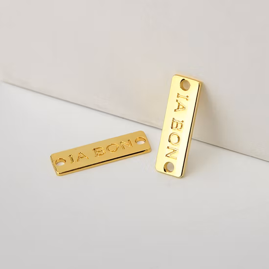 Mini Rectangle Customized Metal Label Logo Labels for Clothing Apparel Pants