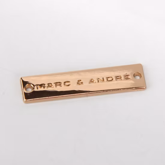 Mini Rectangle Customized Metal Label Logo Labels for Clothing Apparel Pants